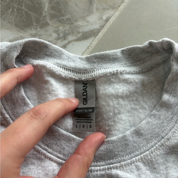 Gildan Gray Crewneck Sweater with Inspirational Print - Picture 4 of 5